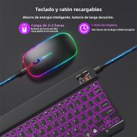 Teclado Inalámbrico Bluetooth Para Tablet Android iOS Windows Con Iluminación RGB Teclado Y Ratón Compatible Con iPad Y Teléfono Móvil - details 7