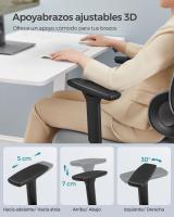 Silla Ergonómica de Oficina con Respaldo Alto de Malla - Soporte Lumbar Ajustable, Reposacabezas y Apoyabrazos 3D Ajustables, Ideal para Escritorio - details 4