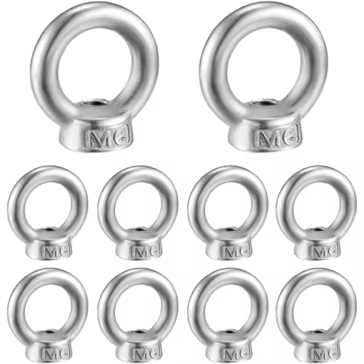 Tuerca de anillo M6, 10 Uds., tuerca de ojo de elevación de rosca de acero inoxidable 304, tuercas de ojo para accesorios de elevación - 1