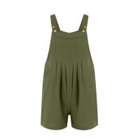 Traje De Mujer Casual De Algodón Lino Suave Con Pierna Ancha Y Bolsillos Estilo Callejero Cómodo Para Verano Color Sólido - details 25
