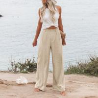 Pantalones Anchos Para Mujer Cintura Alta Elástica Trasera Negocios Casual Largo Pantalones Regulares De Pierna Recta Para Otoño/Invierno - details 14