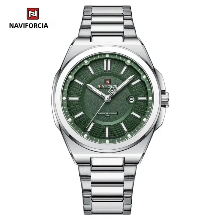 Reloj De Pulsera Para Hombre NAVIFORCE 2023 Acero Inoxidable Militar Casual Resistente Al Agua Cuarzo Calendario Deportivo - 1