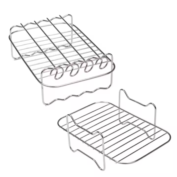 Estante para freidora de Aire-Estante de Doble Capa para pinchos, accesorios multiusos de Maple inoxydable para freidora - 1