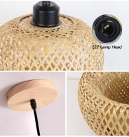 Lámpara Colgante De Bambú Chandelier De Paja Hecho a Mano Fijación En Techo Para Iluminación Interior De Comedor Y Restaurantes - details 2