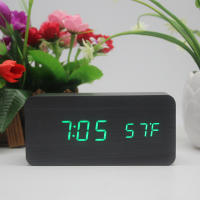Reloj De Alarma Digital De Madera Con Carga Inalámbrica Reloj LED Con Hora Fecha Temperatura Para Escritorio Oficina Lado Del Cama Moderno - details 16
