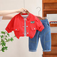 Ropa Infantil Para Niñas Y Niños Conjunto De 3 Piezas Primavera Otoño Camiseta Chaqueta Pantalones Deporte Casual Unisex Talla 4-6Años - details 4