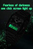 Reloj De Pulsera Cuarzo Digital Para Hombre SANDA 747 Resistente Al Agua Acero Inoxidable Estuche Cuadrado Luminoso Y Resistente Al Shock - details 5