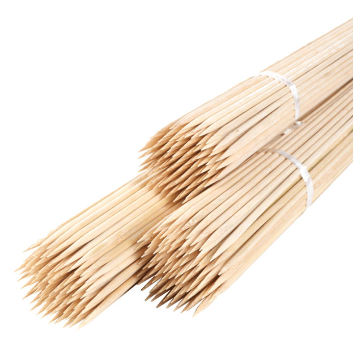 100pcs Brochetas De Barbecue De Bambú 50cm*5mm Para Puerco Y Marshmallow Sticks De Madera Natural Para Asado Herramienta BBQ De 19.7 Pulgadas