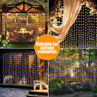 1 Pack De Luces Solares Para Cortina 300 LED 8 Modos Impermeable IP44 Decoración De Jardín Y Pared Para Navidad 9.8x9.8 Pies - details 16