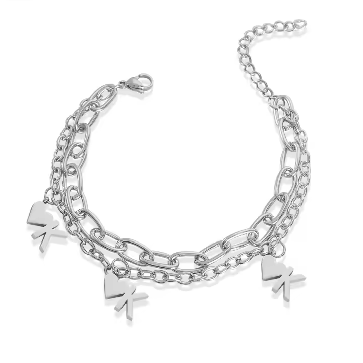 Encanto Nueva pulsera de dijes de acero inoxidable, joyería DIY para mujer, pulsera de mariposa para mujer,cadena de eslabones cubanos, joyería ostentosa, regalo - 1