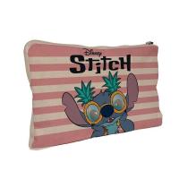 Neceser Stitch, Bolsa de Aseo Stitch, Estampado Rayas, Color Rosa y Blanco, Licencia Oficial 100%, 28 x 19 cm, Kiglam - details 0