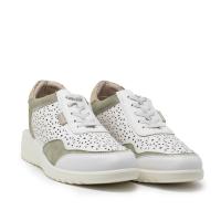 AMARPIES 28308BLCO-KA Sneakers mujer 35590 25V CASUAL SPORT PICADO BLANCO-KAKI - details 0
