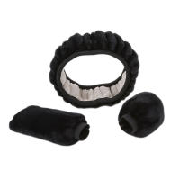 Cubierta De Volante De Coche Personalizada 3pcs Color Sólido Plush Accesorios Para Decoración Automóvil Adecuado Para Mujeres - details 18