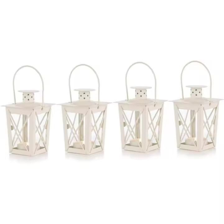 Farol de vidrio para colgar en el suelo, farol de vidrio portátil, vela de té - 1