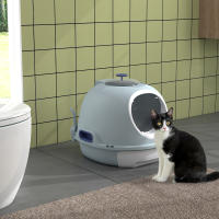 PawHut Caja de Arena para Gatos Arenero Cubierto con Cajón Arenero Cerrado para Gatos con Claraboya Abatible Bandeja Extraíble y Pala 47x55x44 cm - details 1