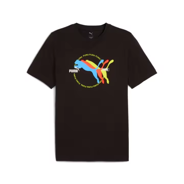 Camiseta manga Negra corta Puma-GRAPHICS Multiple Cat Logo Tee-684826-01-NEGRO UNISEX - 1