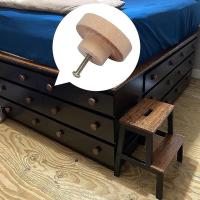 20pcs Round Unfinished Wood Drawer Knobs 35mm Dia Wood Furniture Cabinet Dresser Pulls - details 4