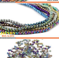 Cuentas De Hierro Morado Redondas 2mm 3mm 4mm 6mm Naturales Para Hacer Joyas DIY Pulseras Collares Colores Azul Y Oro - details 1
