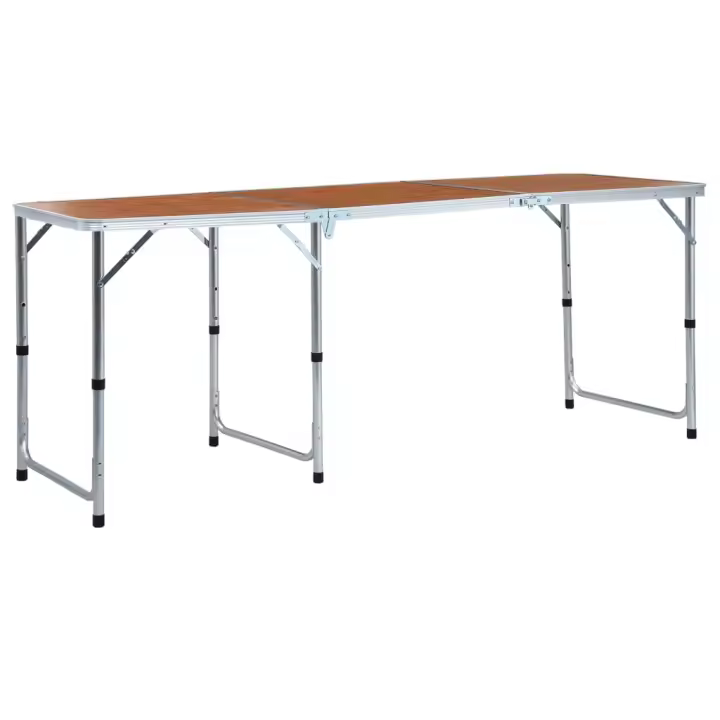 vidaXL Mesa de camping plegable de aluminio 180x60 cm - 1