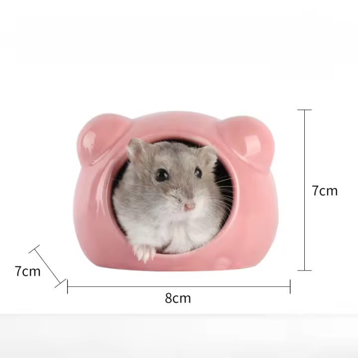 Nueva Creativa Casita De Cerámica Para Hamsters Nido Creativo Verano Evacuación Casa Con Ramas De Flor Jaula De Oso Dorado Suministros De Paisaje Ornamento - 1