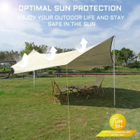 Carpa Grande De Camping 5.1x5.1m Impermeable Octagonal Mariposa Para Exterior Sombrilla Tienda De Sombra Playa Tourista Canopy - details 5