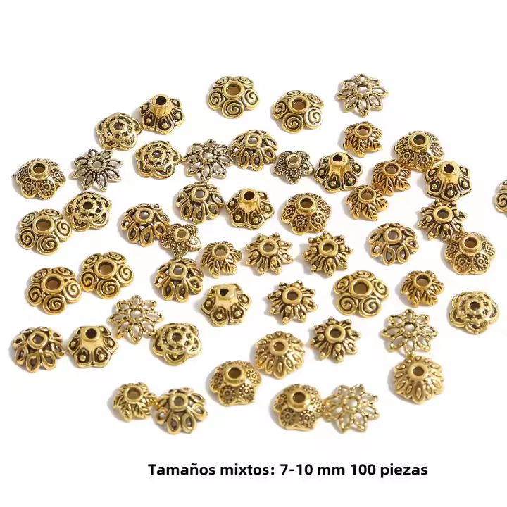 Alrededor De 100 Piezas De Joyería Antigua Estilo DIY Con Corona De Flores Huecas Y Tazas De Cuentas Para Adornos De Cabello - 1