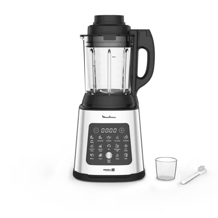 Moulinex PerfectMix Cook - Batidora de vaso de 1400W, 10 programas automáticos, cuchillas extraíbles Powelix, capacidad 2L, alto rendimiento, cocina saludable,App Moulinex +300 recetas, LM835D10 - 1