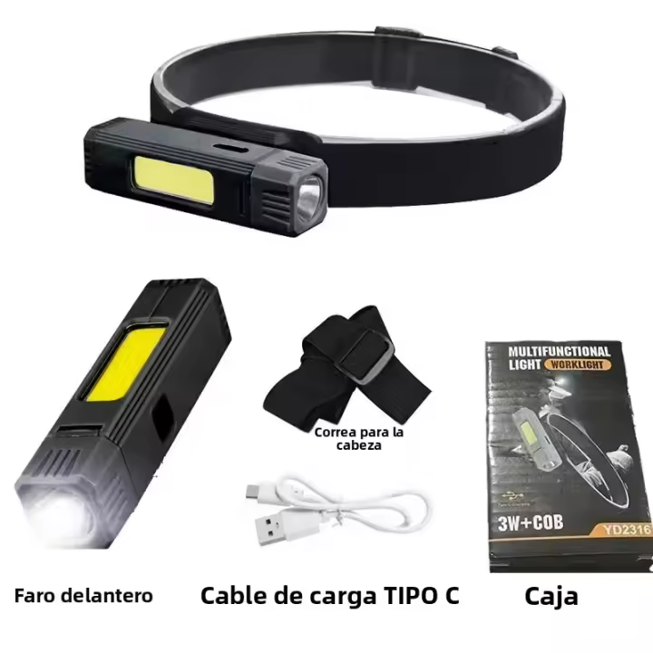 Luz De Cabeza Super Brillante COB Con Clip Para Gorra 800mAh Recargable Para Camping Senderismo Pesca Al Aire Libre Portátil - 1