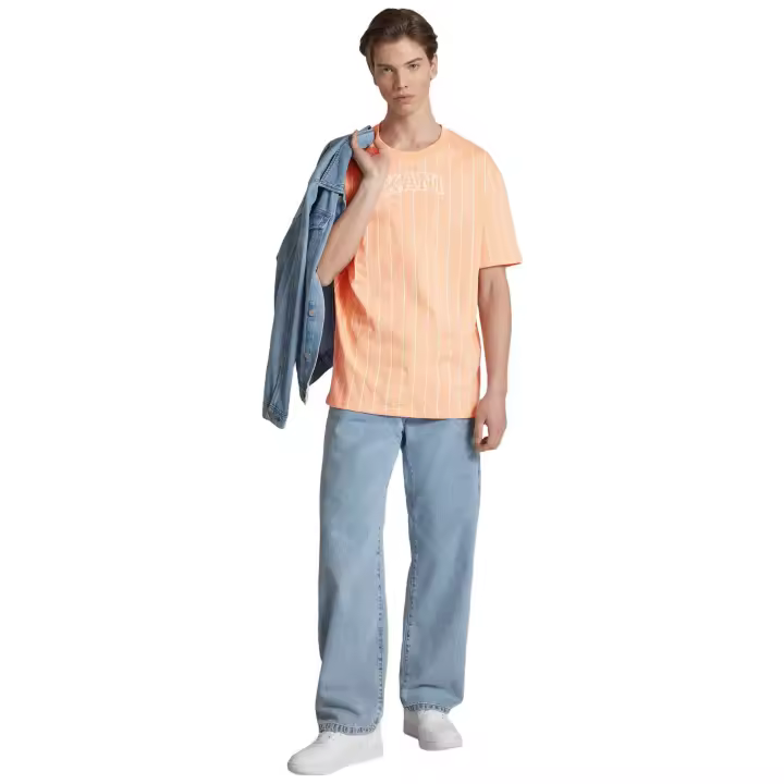 Camiseta de Manga Corta Karl Kani Small Serif Pinstripe para hombre en color naranja - 1