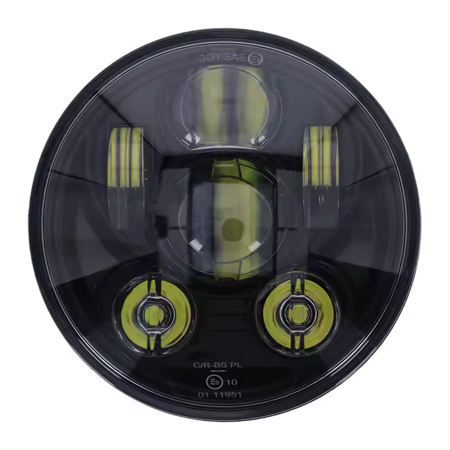Faro delantero LED  de 5-3/4". Color negro. harley davisdon sportater y compatibles - 1