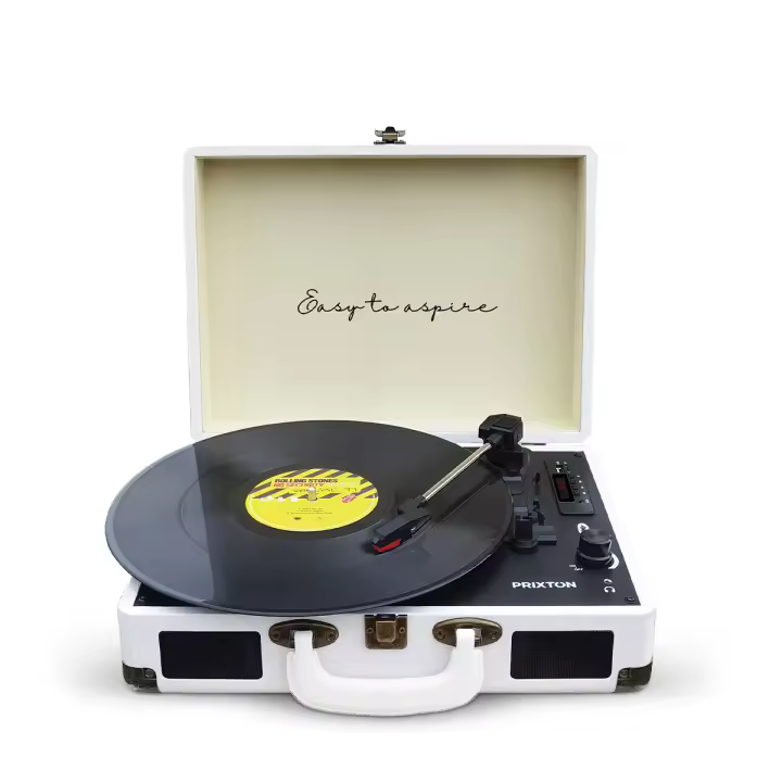 Tocadiscos Bluetooth VC400, Reproductor por Bluetooth y USB, Digitalización de vinilos, 2 Altavoces Incorporados, Diseño de Maleta Vintage | PRIXTON - 1