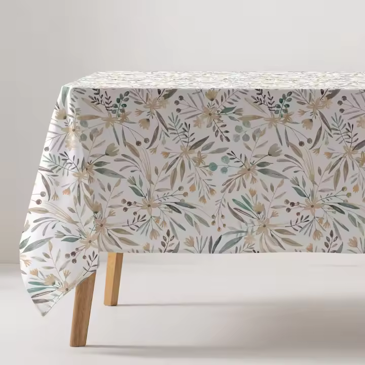 GAMUSI - Mantel antimanchas impermeable Breezy algodón tacto tela caída natural rectangular/cuadrado - 1