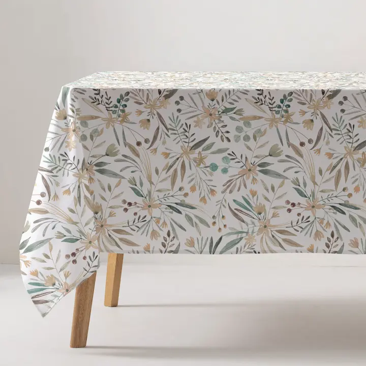 GAMUSI - Mantel antimanchas impermeable Breezy algodón tacto tela caída natural rectangular/cuadrado - 1