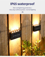 Lámpara Solar De Pared 4/6/8/10 LEDs Para Jardín Y Paisaje Exterior Luz Decorativa De Calle Impermeable Iluminación Dual - details 2