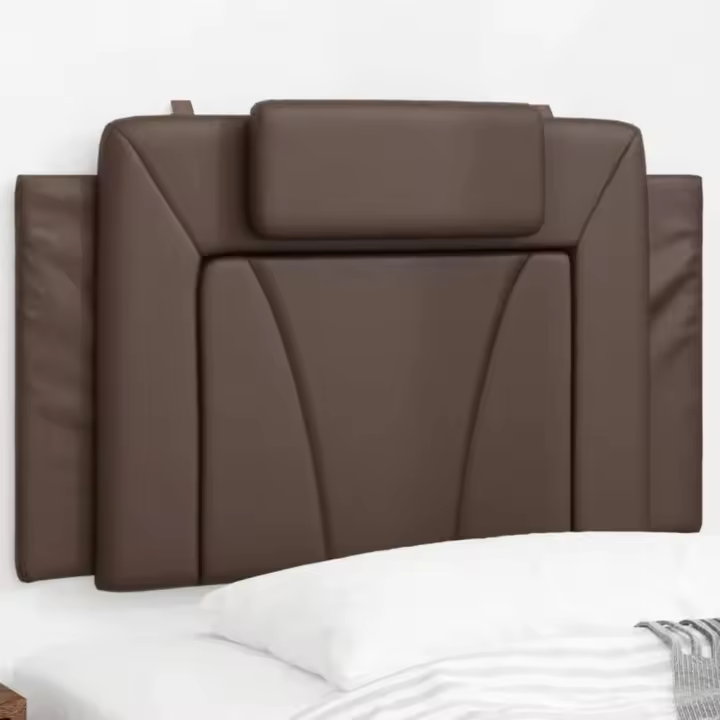 vidaXL Cabecero de cama acolchado cuero sintético marrón 80 cm - 1
