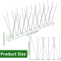 Kit De 12/24 Piezas De Espikes Antipájaros Para Exterior Kit Repelente De Pigeon En Acero Inoxidable Para Seguridad De Pared Y Jardín - details 1