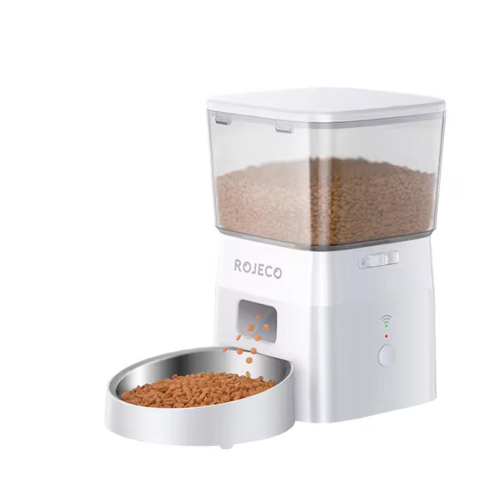 ROJECO Alimentador Automático Para Gatos 2L WIFI Inteligente Dispensador De Alimentos Secos Para Perros Con Control Remoto Accesorios - 1