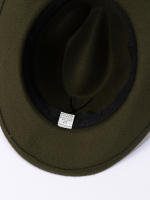 Sombrero De Paja Suave Británico Para Hombres Y Mujeres Sombrero De Jazz De Cuero Genuino Estilo Cowboy Occidental Con Borde Plano - details 3