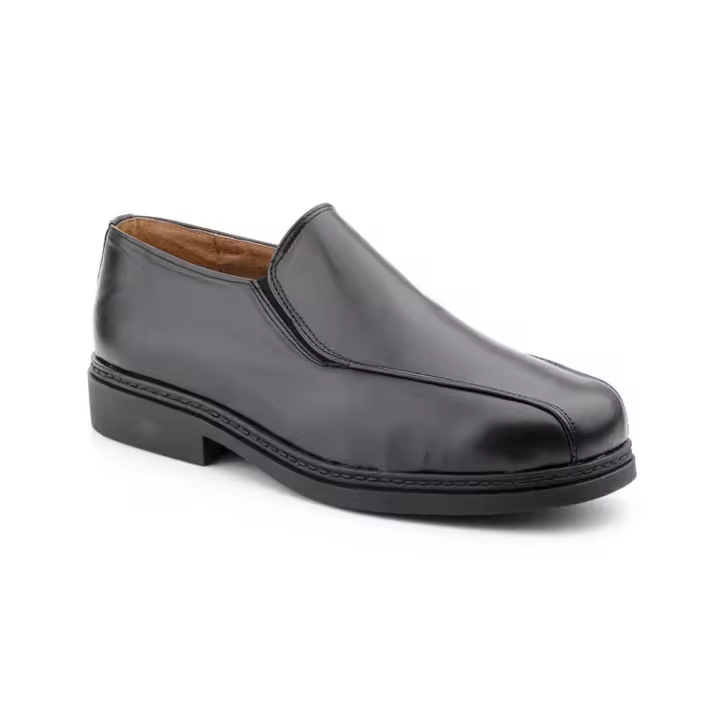 1155 Negro Hecho en España Zapatos Hombre Piel Negro Elásticos Suela Cosida Numeración: 38-46 Marca: Ibérico Color: Negro calzado en piel con suela  flexible ideal para trabajo o para vestir calzado tipo camarero de gran comodidad - 1