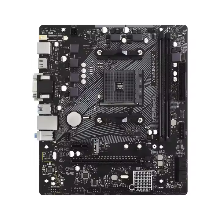 ASRock - Placa base para PC de sobremesa modelo 90-MXBE50-A0UAYZ compatible con procesadores AMD Ryzen, formato ATX, soporte DDR4 y múltiples puertos USB - 1