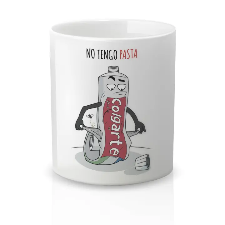 Taza cerámica Regalo Original Amor y Amistad. Resistente 100% al microondas y lavavajillas. Taza con Frase No tengo pasta - 1