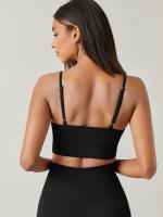 Sudadera Deportiva Para Mujer Alta Estiramiento Transpirable Padded Para Correr Yoga Gimnasio Sin Costuras Crop Top Gradient - details 3
