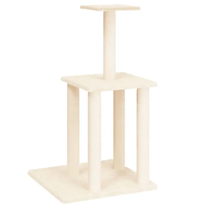 Rascador para gatos con postes ISAL de 85,5 cm color crema - 1