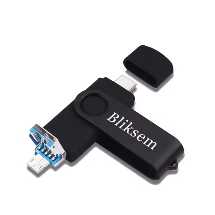 Bliksem Pendrive 3en1 64GB Tipo C Memoria Stick OTG 2.0 Para PC Y Móvil Caja Metálica USB Flash Drive Pen Drive OTG 64GB MOV - 1