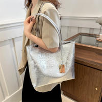 Bolso De Hombro Para Mujer Casual Fashion PU Cuero Negro Plata Oro Estilo Crocodiloid Bolso Grande Capacidad Tote Bag Ladies Hand Bags - details 9