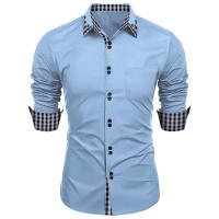 Camisa Rayada Para Hombre Otoño 2024 Estilo Casual De Negocios Manga Larga Con Botones Cuello En V Comodidad Y Estilo Para Oficina - details 5