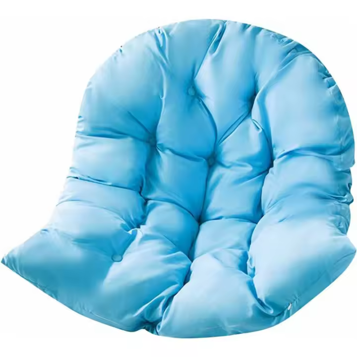 Cojín para Silla, Cojín para sillón de ratán, Almohadillas para Silla Relax para Columpio de Cesta Colgante, Cojín para Asiento de Cesta para Interiores y Exteriores, 90 x 120 cm, Azul - 1