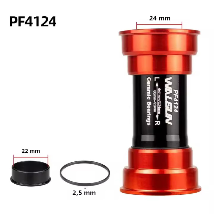 Walgun PF4124 Inercia Inferior Para Bicicleta MTB Y Carretera Compatible Con Shimano SRM DUB GXP Tamaño 86.5-92mm Aluminio - 1