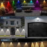 Luces De Pared Solares LED Para Exterior Luz De Valla RGB Luces De Jardín Solar Impermeables IP65 Para Decoración De Courtyard - details 8
