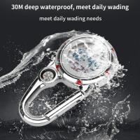 Mosquetón Reloj Clip en mosquetón Reloj de tiempo multicuional Reloj digital luminous Sphere with Brújula para médicos - details 2